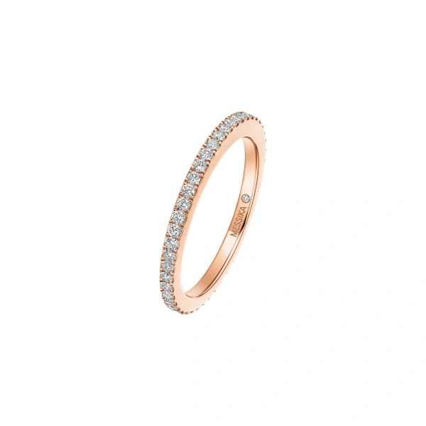 Messika Joy Wedding Band in 18K Pink Gold | Fine Rings | Coveti