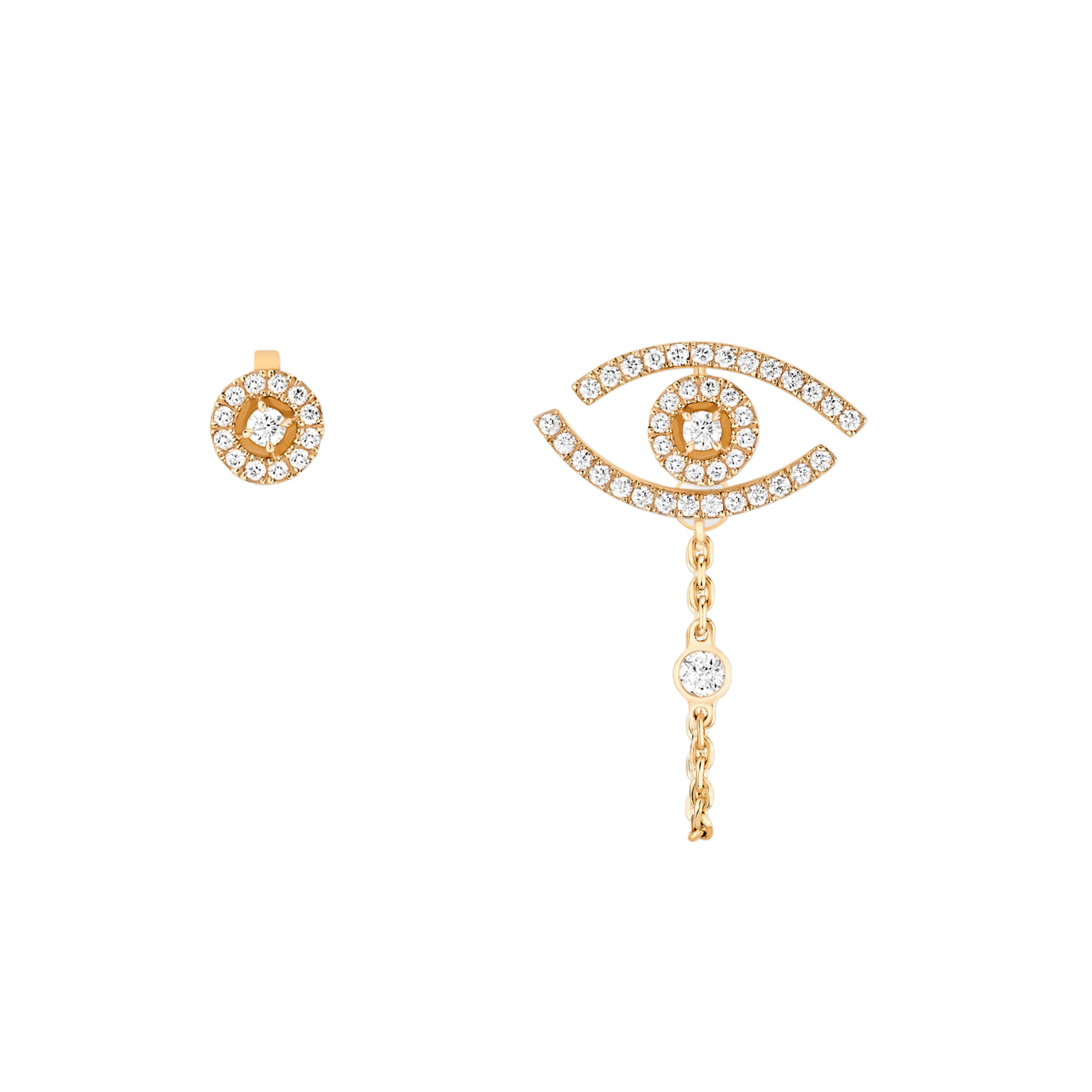 Messika Lucky Eye Earrings in 18K Yellow Gold Messika Lucky Eye Earrings in 18K Yellow Gold | Fine Earrings | Coveti