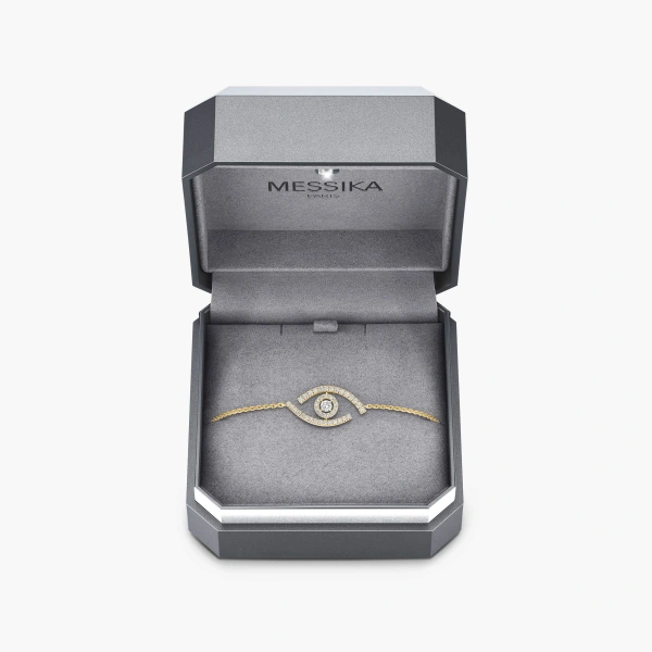 Messika Lucky Eye Pave Bracelet in 18K Yellow Gold | Fine Bracelets | Coveti
