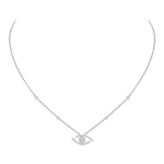 Messika Lucky Eye Pave Necklace in 18K White Gold | Fine Necklaces | Coveti