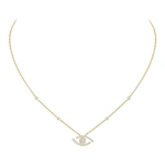 Messika Lucky Eye Pave Necklace in 18K Yellow Gold | Fine Necklaces | Coveti