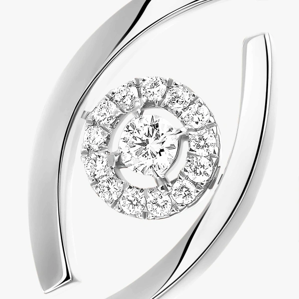 Messika Lucky Eye Ring in 18K White Gold | Fine Rings | Coveti
