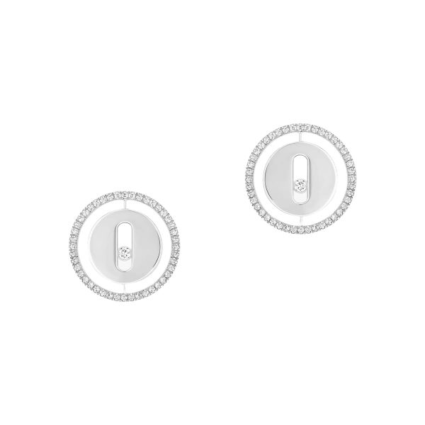 Lucky Move Earrings in 18K White Gold