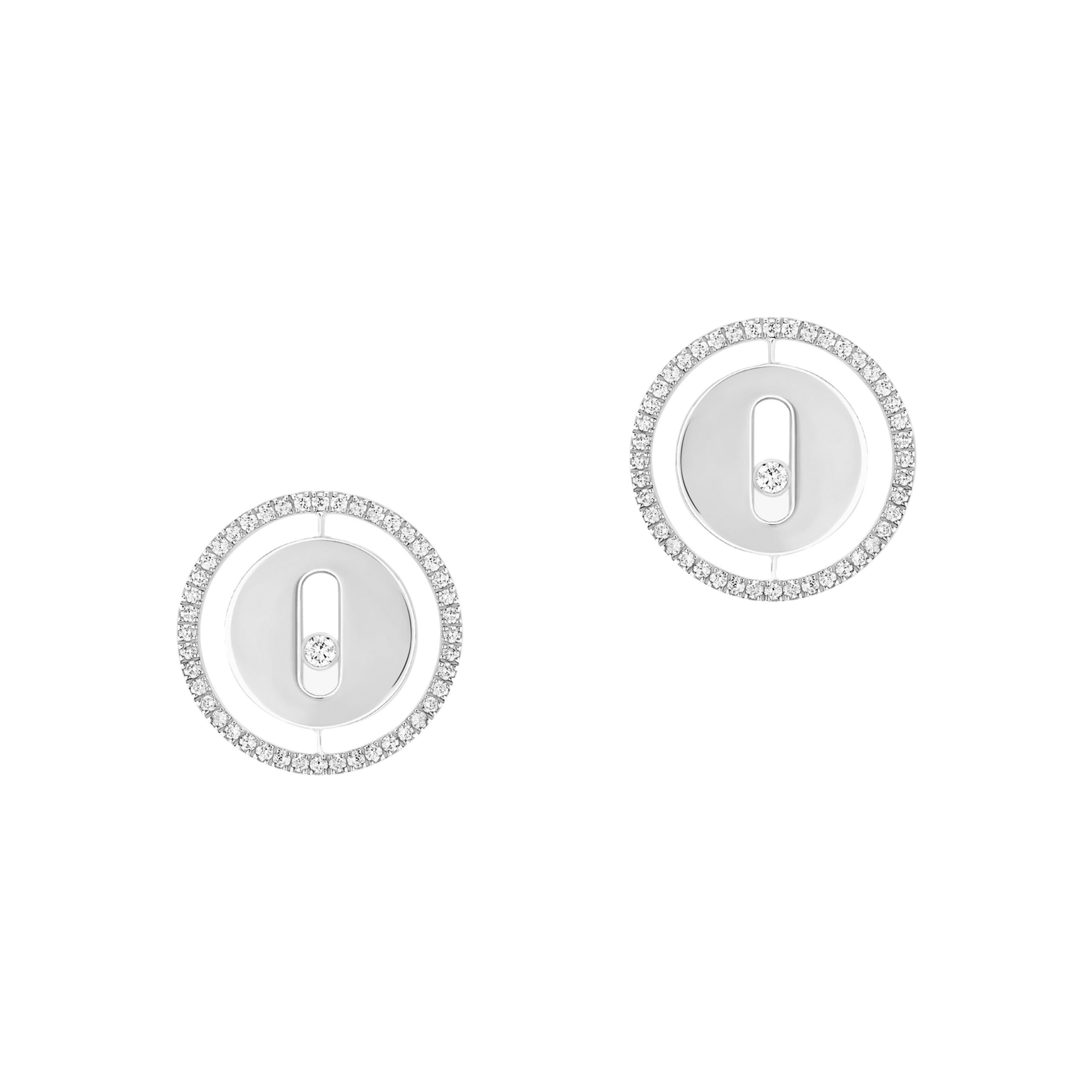 Messika Lucky Move Earrings in 18K White Gold Messika Lucky Move Earrings in 18K White Gold | Fine Earrings | Coveti