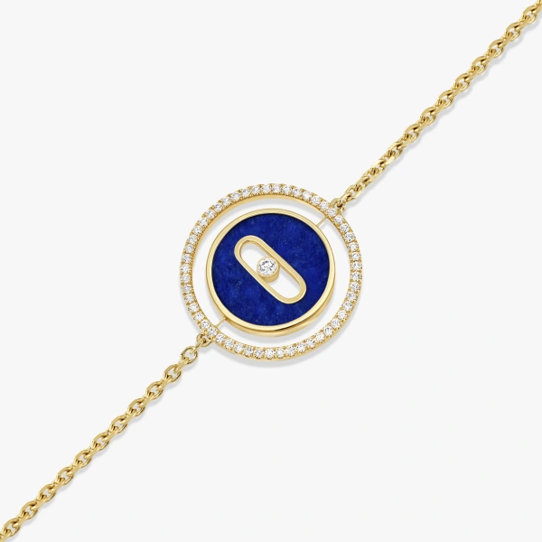 Messika Lucky Move Lapis Lazuli Bracelet in 18K Yellow Gold, Small Model | Fine Bracelets | Coveti