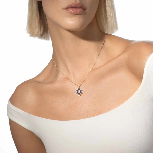 Messika Lucky Move Lapis Lazuli Necklace in 18K Yellow Gold, Small Model | Fine Necklaces | Coveti