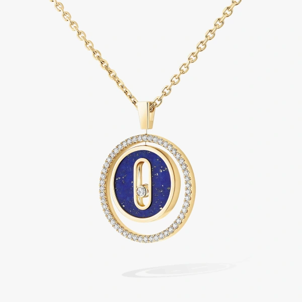 Messika Lucky Move Lapis Lazuli Necklace in 18K Yellow Gold, Small Model | Fine Necklaces | Coveti