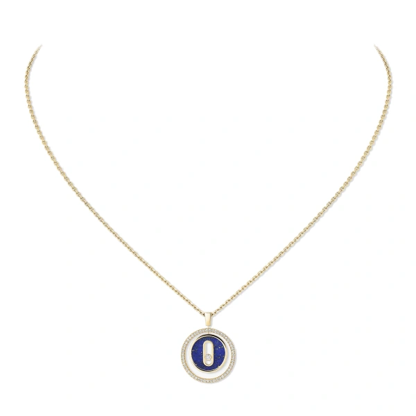 Messika Lucky Move Lapis Lazuli Necklace in 18K Yellow Gold, Small Model | Fine Necklaces | Coveti