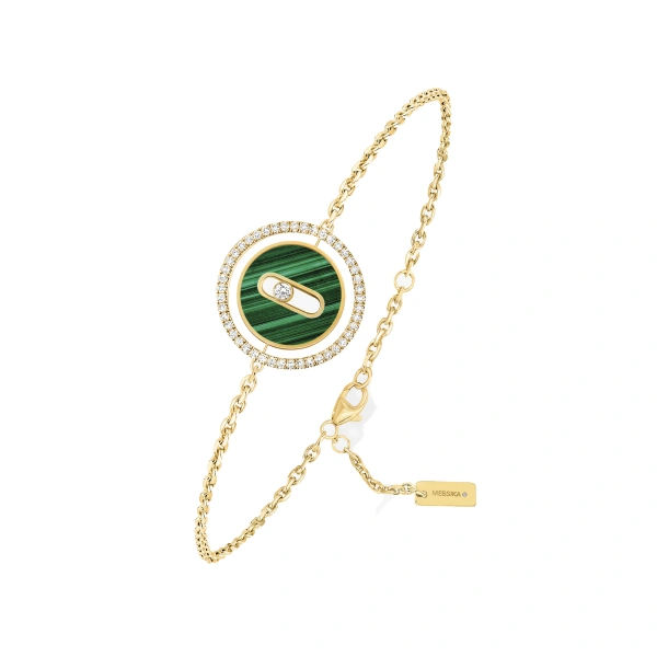 Messika Lucky Move Malachite Bracelet in 18K Yellow Gold, Small Model | Fine Bracelets | Coveti