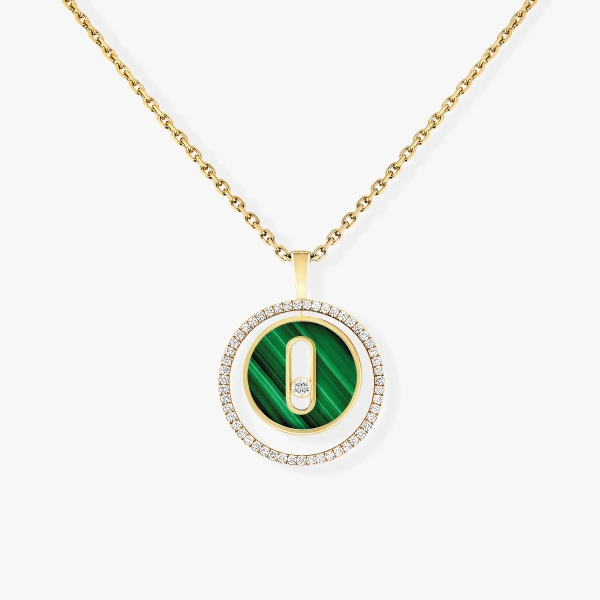 Messika Lucky Move Malachite Necklace in 18K Yellow Gold, Small Model | Fine Necklaces | Coveti
