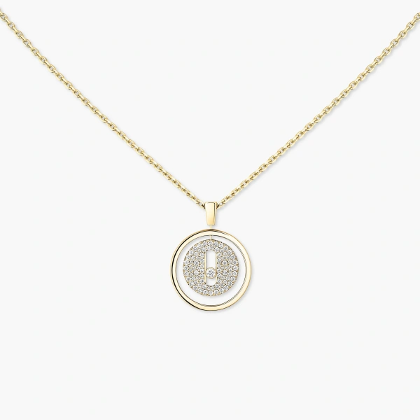 Messika Lucky Move Pave Necklace in 18K Yellow Gold, Small Model | Fine Necklaces | Coveti