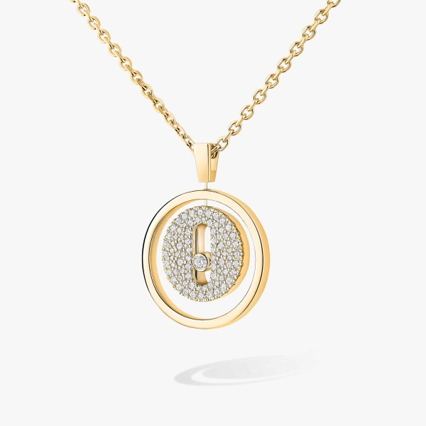 Messika Lucky Move Pave Necklace in 18K Yellow Gold, Small Model | Fine Necklaces | Coveti