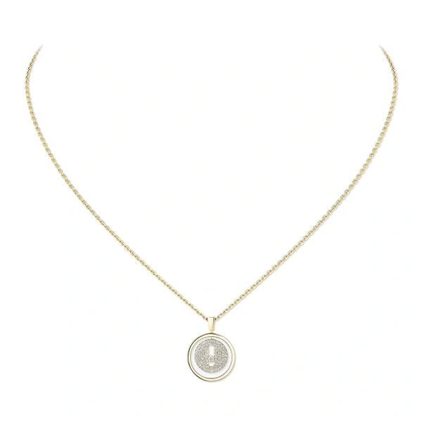 Messika Lucky Move Pave Necklace in 18K Yellow Gold, Small Model | Fine Necklaces | Coveti