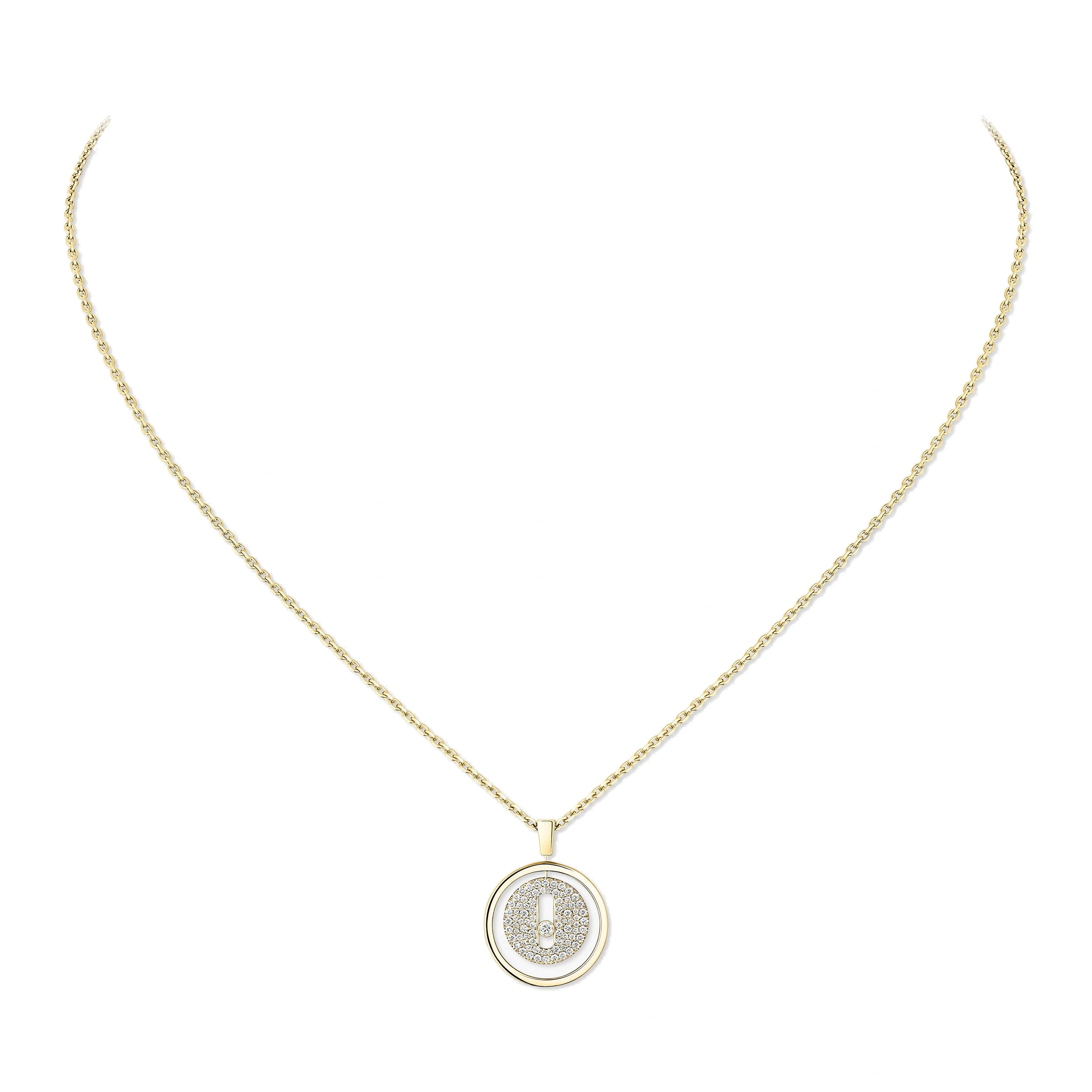 Messika Lucky Move Pave Necklace in 18K Yellow Gold, Small Model Messika Lucky Move Pave Necklace in 18K Yellow Gold, Small Model | Fine Necklaces | Coveti
