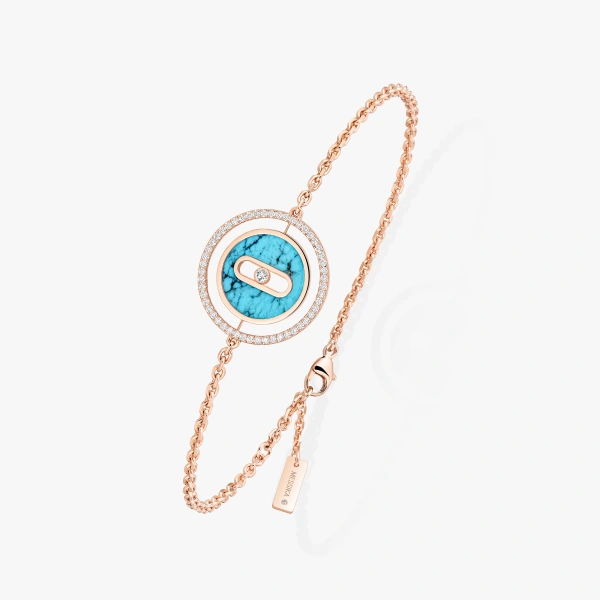 Messika Lucky Move Turquoise Bracelet in 18K Pink Gold, Small Model | Fine Bracelets | Coveti