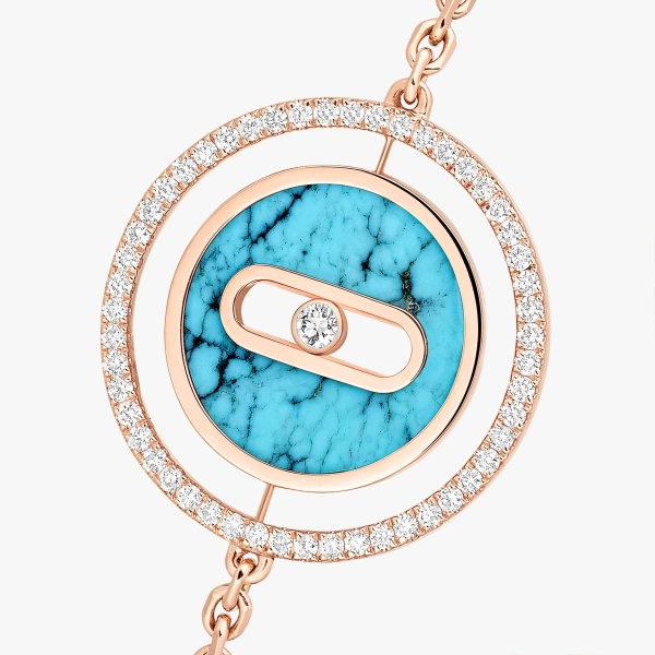 Messika Lucky Move Turquoise Bracelet in 18K Pink Gold, Small Model | Fine Bracelets | Coveti