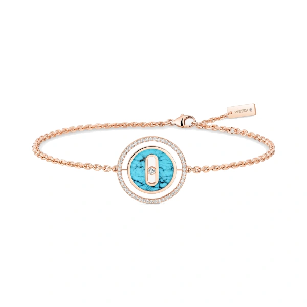 Messika Lucky Move Turquoise Bracelet in 18K Pink Gold, Small Model | Fine Bracelets | Coveti
