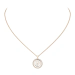 Messika Lucky Move White Mother-of-Pearl Necklace in 18K Pink Gold, Small Model | Fine Necklaces | Coveti