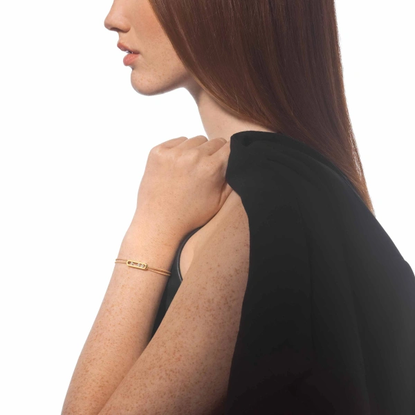 Messika Messika Care(s) Beige Cord Bracelet in 18K Yellow Gold | Fine Bracelets | Coveti