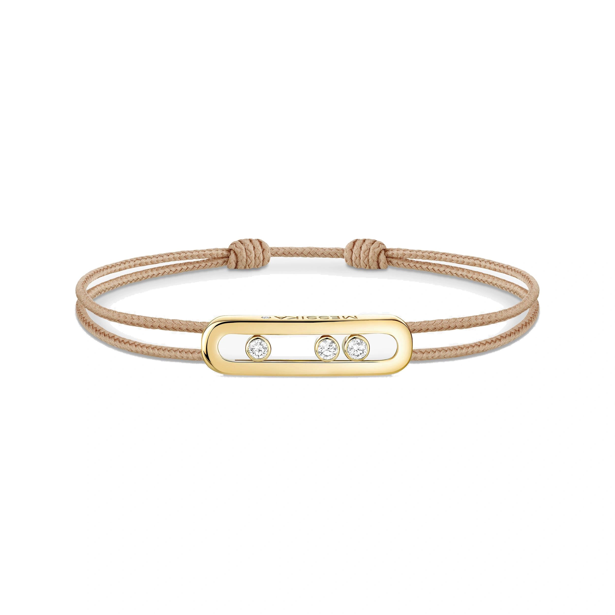 Messika Messika Care(s) Beige Cord Bracelet in 18K Yellow Gold Messika Messika Care(s) Beige Cord Bracelet in 18K Yellow Gold | Fine Bracelets | Coveti