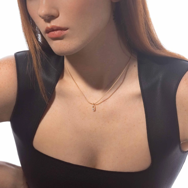 Messika Messika Care(s) Beige Cord Pave Necklace in 18K Yellow Gold | Fine Necklaces | Coveti