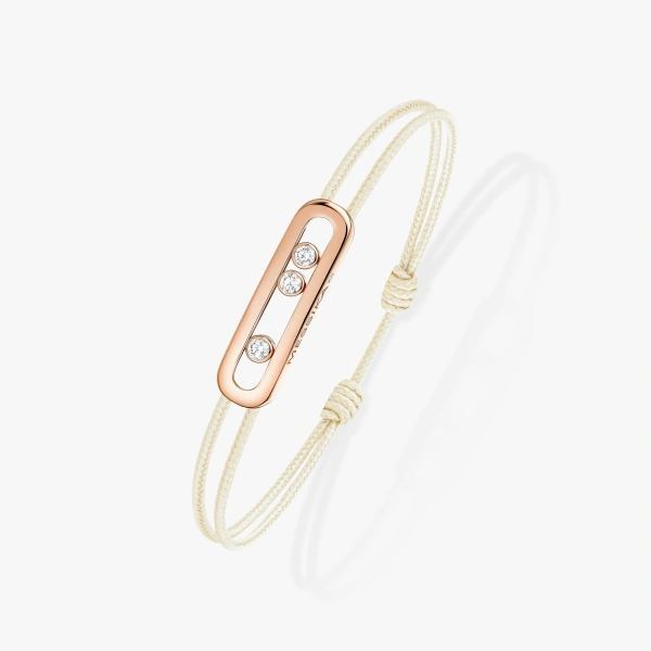 Messika Messika Care(s) Cream Cord Bracelet in 18K Pink Gold | Fine Bracelets | Coveti