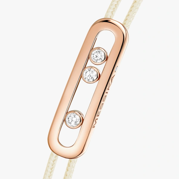 Messika Messika Care(s) Cream Cord Bracelet in 18K Pink Gold | Fine Bracelets | Coveti