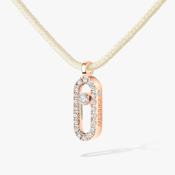 Messika Messika Care(s) Cream Cord Pave Necklace in 18K Pink Gold | Fine Necklaces | Coveti