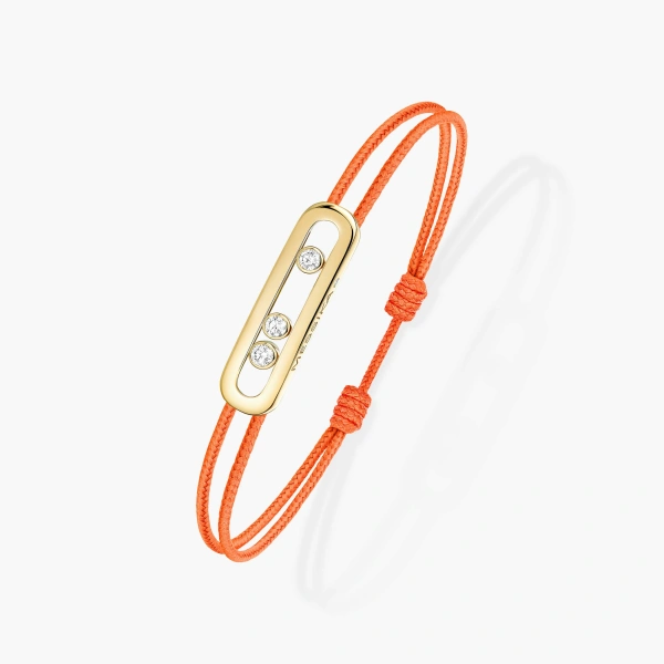 Messika Messika Care(s) Orange Cord Bracelet in 18K Yellow Gold | Fine Bracelets | Coveti