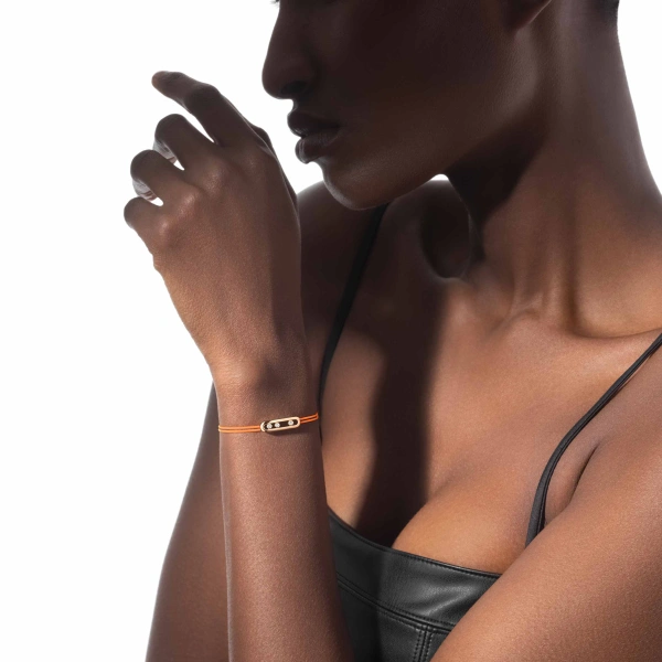 Messika Messika Care(s) Orange Cord Bracelet in 18K Yellow Gold | Fine Bracelets | Coveti