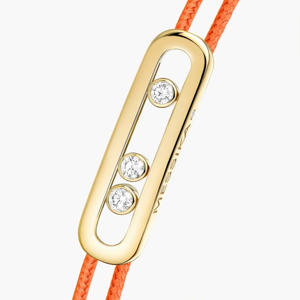Messika Messika Care(s) Orange Cord Bracelet in 18K Yellow Gold | Fine Bracelets | Coveti