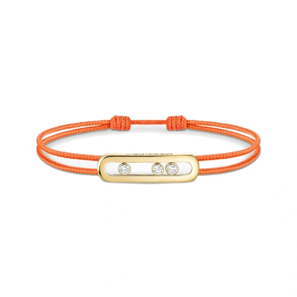 Messika Messika Care(s) Orange Cord Bracelet in 18K Yellow Gold | Fine Bracelets | Coveti