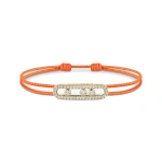 Messika Messika Care(s) Orange Cord Pave Bracelet in 18K Yellow Gold | Fine Bracelets | Coveti