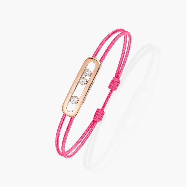 Messika Messika Care(s) Pink Cord Bracelet in 18K Pink Gold | Fine Bracelets | Coveti