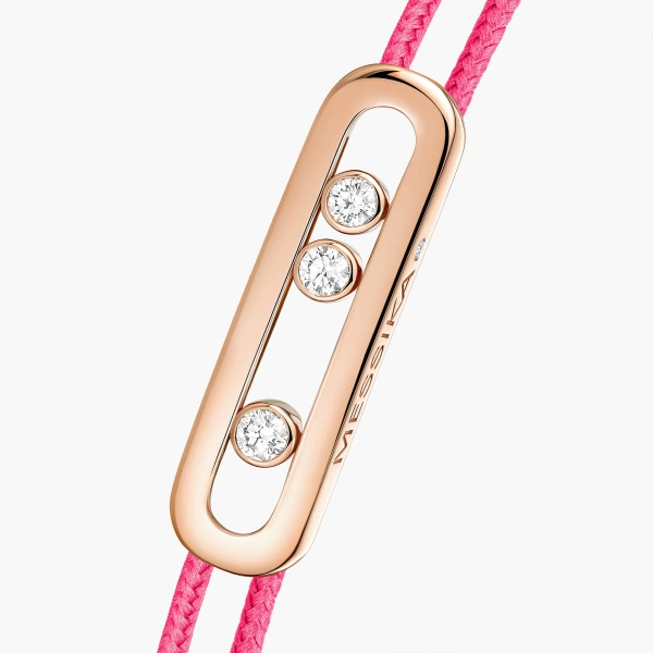 Messika Messika Care(s) Pink Cord Bracelet in 18K Pink Gold | Fine Bracelets | Coveti