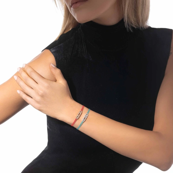 Messika Messika Care(s) Pink Cord Pave Bracelet in 18K Pink Gold | Fine Bracelets | Coveti