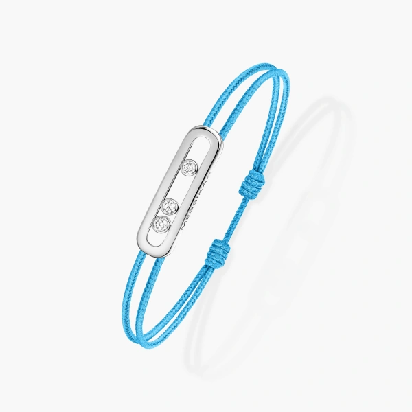 Messika Messika Care(s) Turquoise Cord Bracelet in 18K White Gold | Fine Bracelets | Coveti