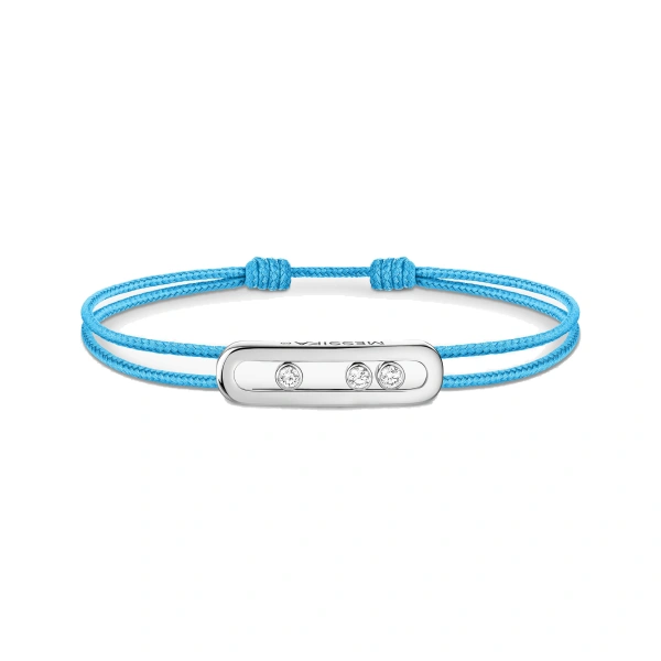 Messika Messika Care(s) Turquoise Cord Bracelet in 18K White Gold | Fine Bracelets | Coveti