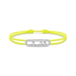 Messika Messika Care(s) Yellow Cord Pave Bracelet in 18K White Gold | Fine Bracelets | Coveti