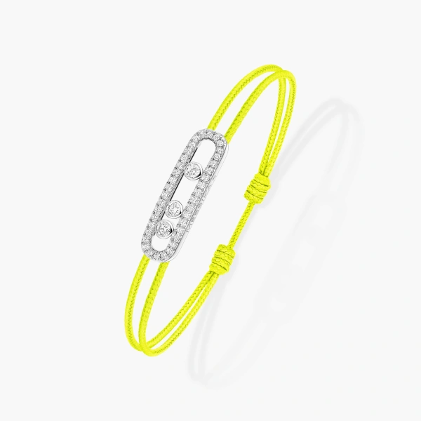 Messika Messika Care(s) Yellow Cord Pave Bracelet in 18K White Gold | Fine Bracelets | Coveti