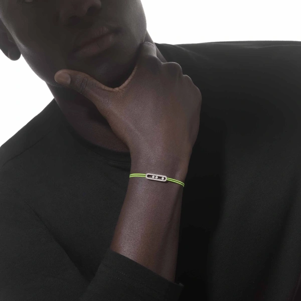 Messika Messika Care(s) Yellow Cord Pave Bracelet in 18K White Gold | Fine Bracelets | Coveti