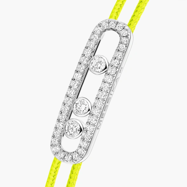 Messika Messika Care(s) Yellow Cord Pave Bracelet in 18K White Gold | Fine Bracelets | Coveti