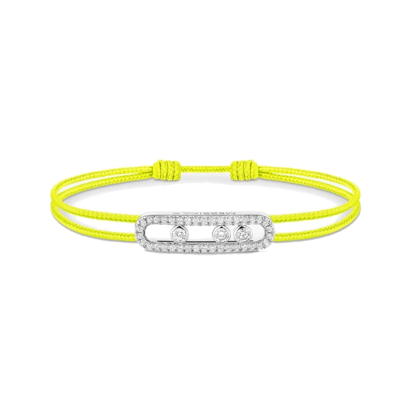Messika Messika Care(s) Yellow Cord Pave Bracelet in 18K White Gold | Fine Bracelets | Coveti