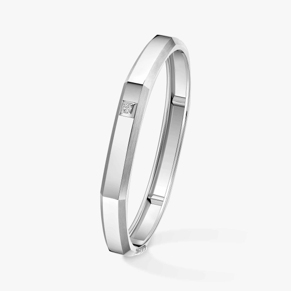 Messika Moderniste Bracelet in 18K White Gold, Large Model | Fine Bracelets | Coveti