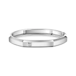 Messika Moderniste Brushed Bracelet in 18K Brushed White Gold, Large Model | Fine Bracelets | Coveti