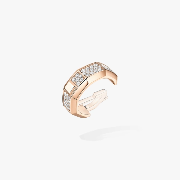 Messika Moderniste Ear Cuff in 18K Pink Gold, Medium Model | Fine Earrings | Coveti