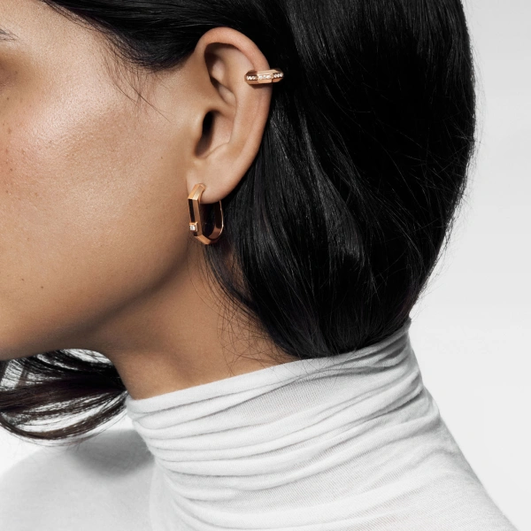 Messika Moderniste Ear Cuff in 18K Pink Gold, Small Model | Fine Earrings | Coveti