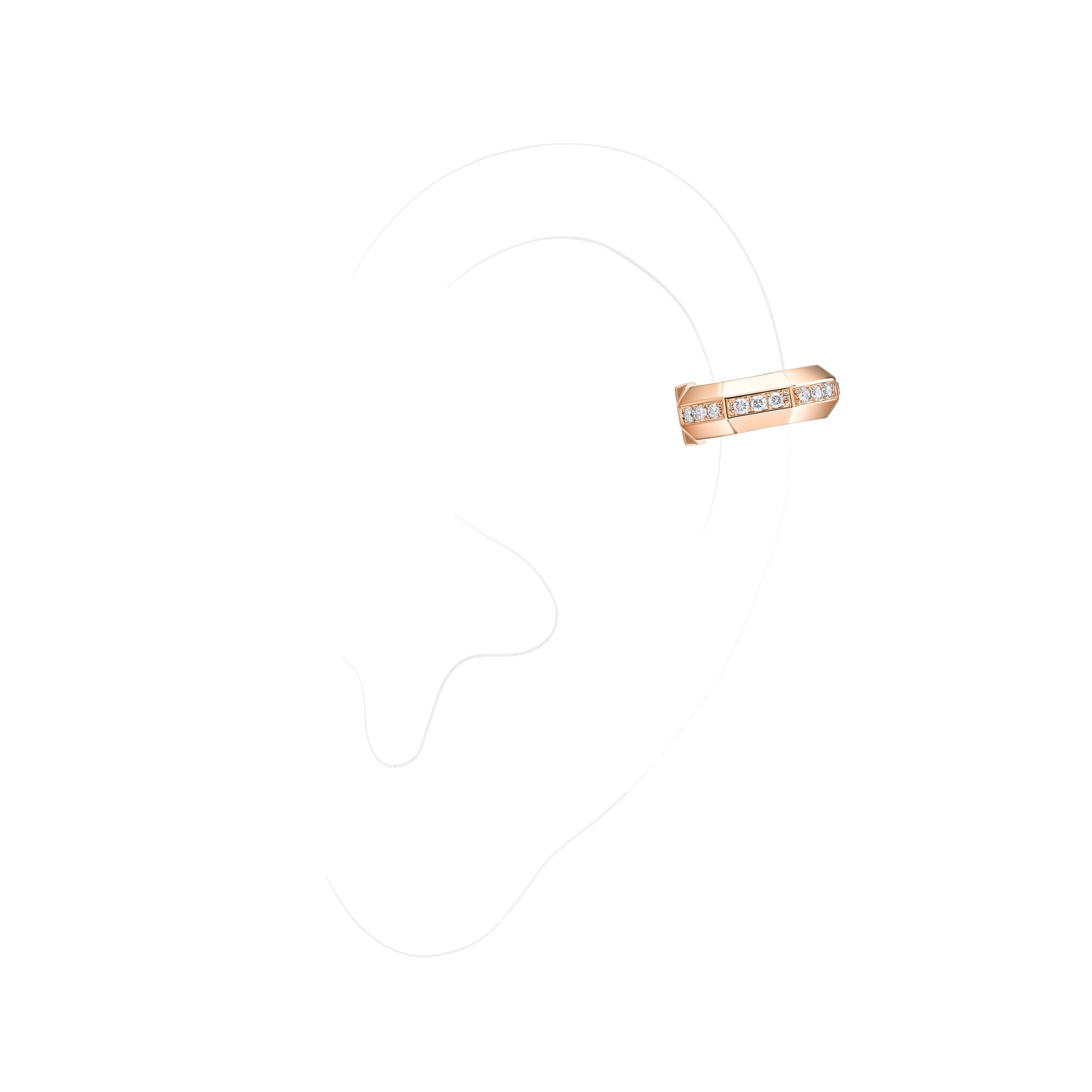Messika Moderniste Ear Cuff in 18K Pink Gold, Small Model Messika Moderniste Ear Cuff in 18K Pink Gold, Small Model | Fine Earrings | Coveti