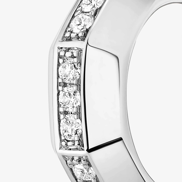 Messika Moderniste Ear Cuff in 18K White Gold, Small Model | Fine Earrings | Coveti