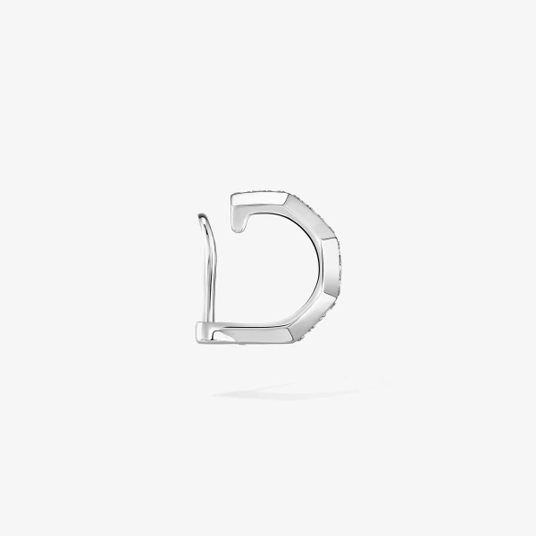 Messika Moderniste Ear Cuff in 18K White Gold, Small Model | Fine Earrings | Coveti